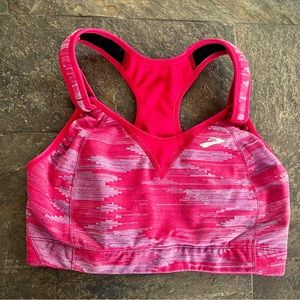 Brooks Moving Comfort Juno Sports Bra, 34D, Pink Heather